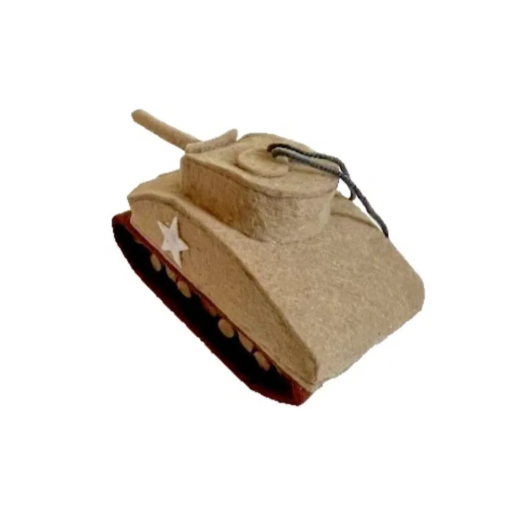 NEW Handcrafted US Army Sherman Tank Wool Felt Model Ornament